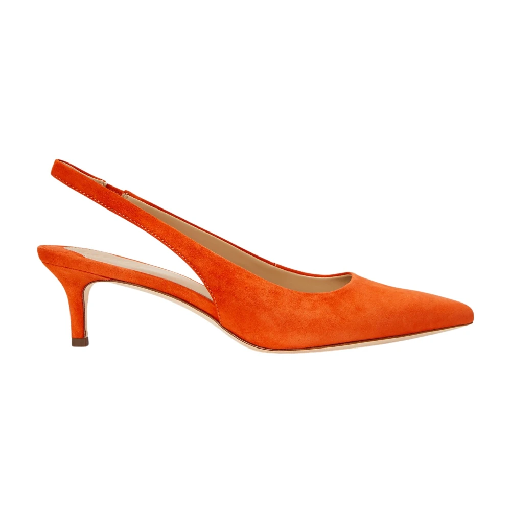 Ralph Lauren Women's Orange Décolleté Lolah Ii Suede Slingback Pump
