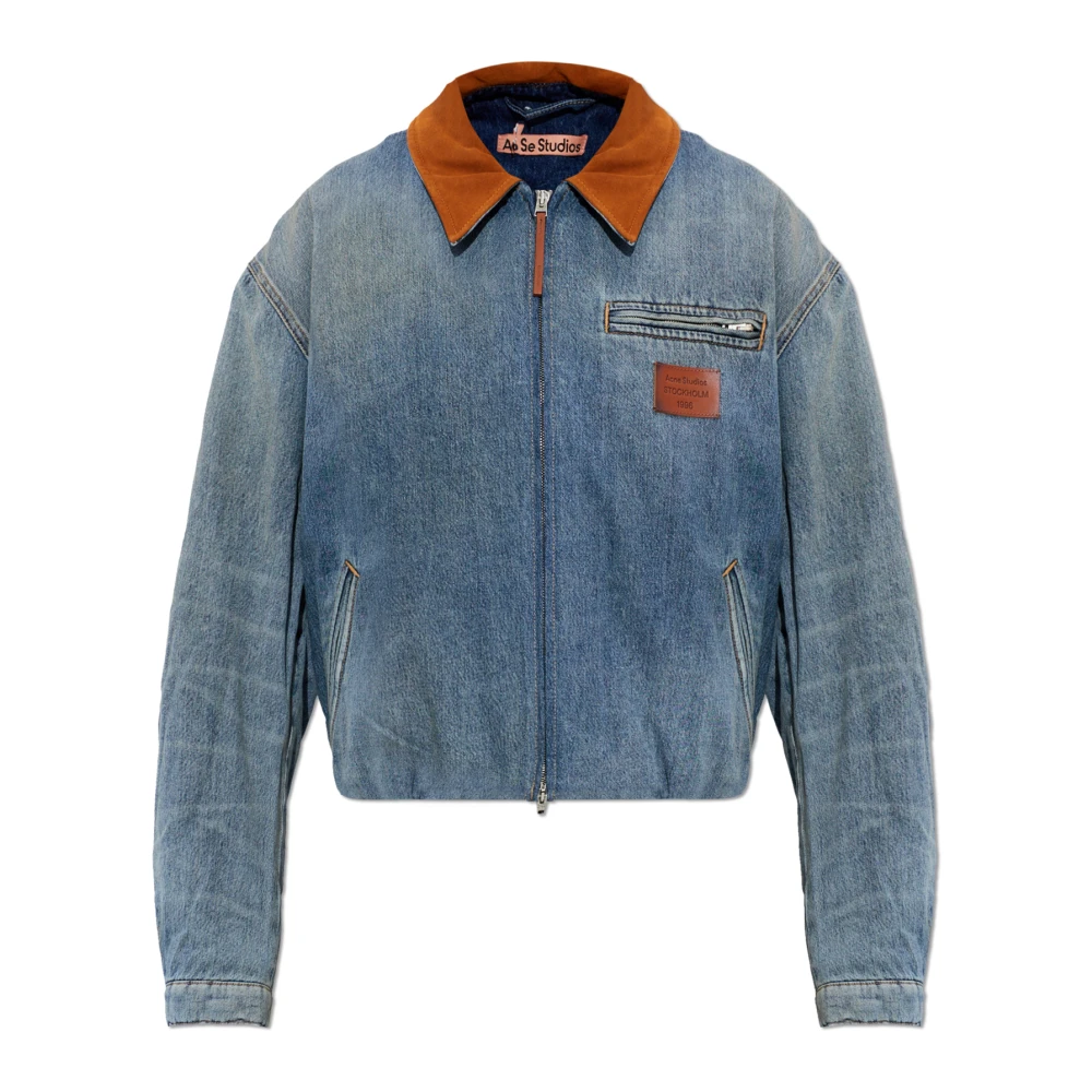 Acne Studios Women's Blue Denim Bomber Jacket