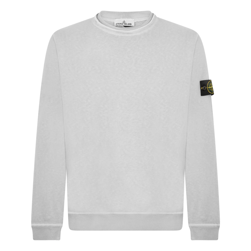 Stone Island Gray Malfilé Fleece 'Old' Effect Crewneck Sweatshirt - Male - Sweatshirts - Xl - Sweatshirts & Hoodies