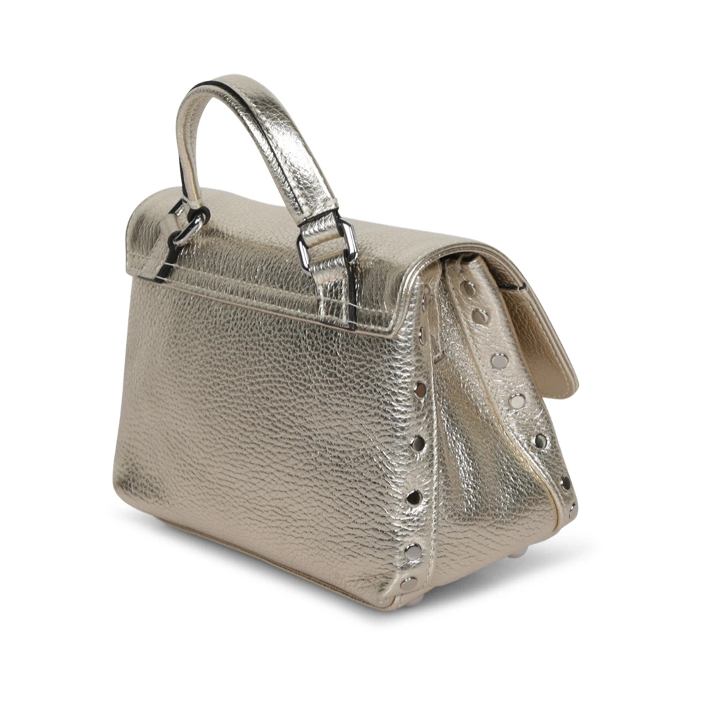 Zanellato Gouden Metallic Leren Tas met Riem Gray Dames