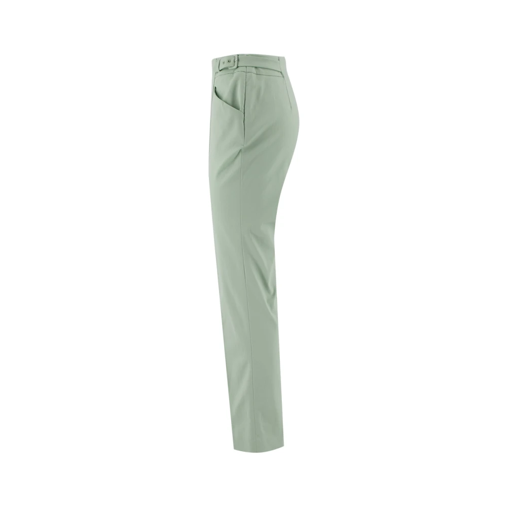 Ermanno Scervino Op Maat Gemaakte Chino's met Plooien en Verstelbare Taille Green Dames