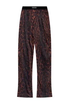Bruna pyjamasbyxor med elastisk midja