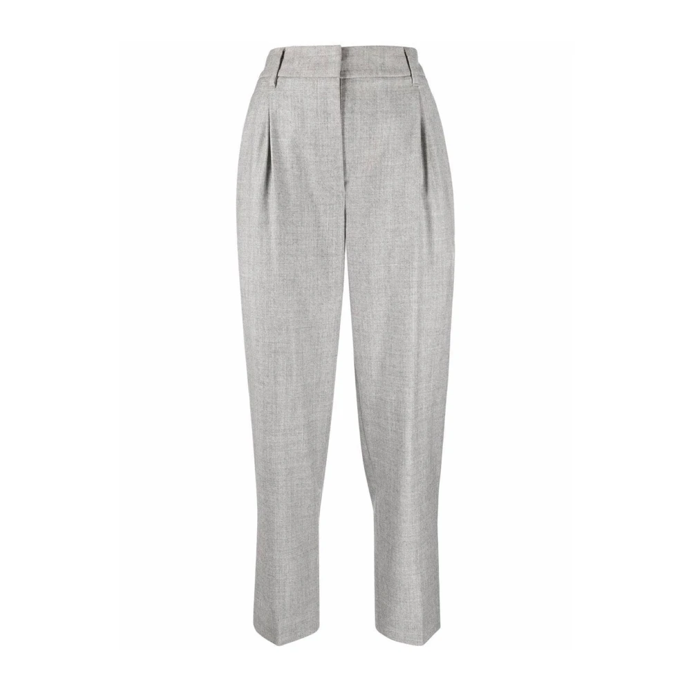 BRUNELLO CUCINELLI Korte wollen broek met zakken Gray Dames