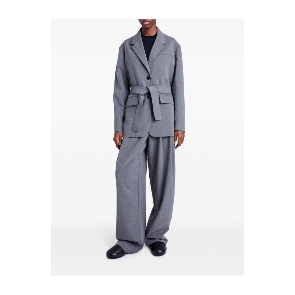 Proenza Schouler Grijze Flanellen Blazer met Verstelbare Riem Gray Dames