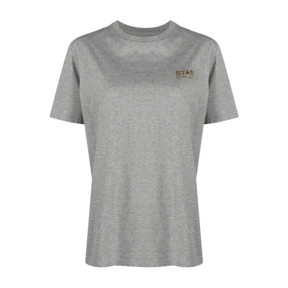 Golden Goose Ster Logo Print T-Shirt Gray Dames