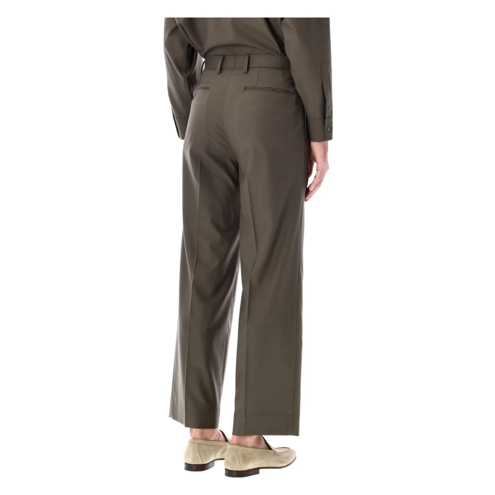 Auralee Donker Khaki Wijde Wolbroek Green Heren