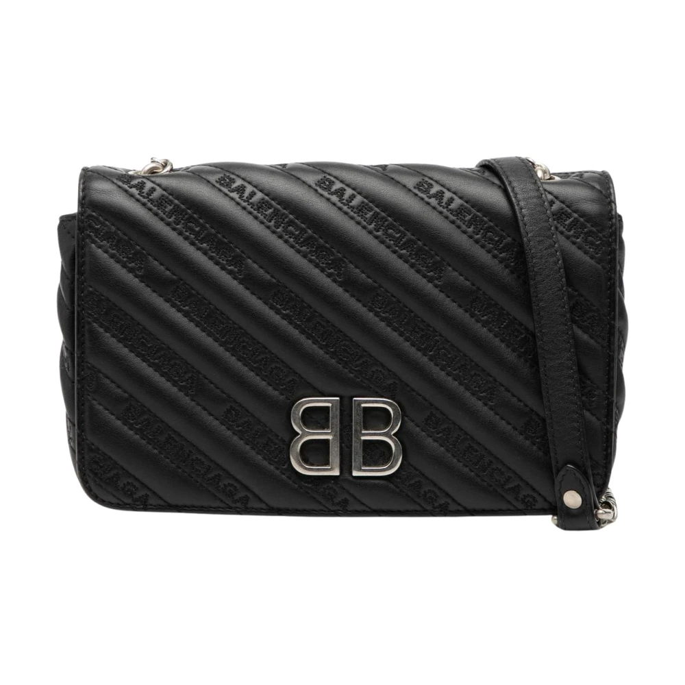 Balenciaga Vintage Women's Black Pre-Owned Quilted Shoulder Bag