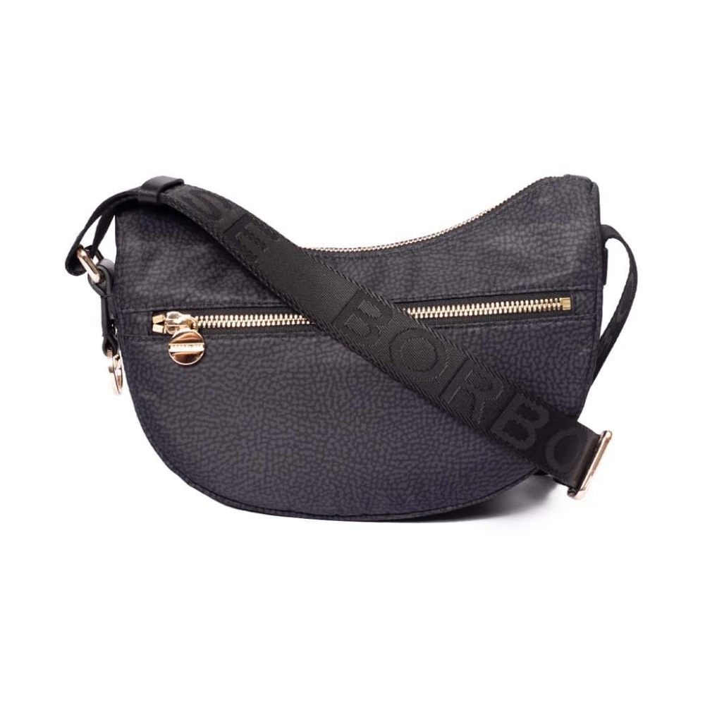 Borbonese Donker Zwart Luna Tas Mini Black Dames