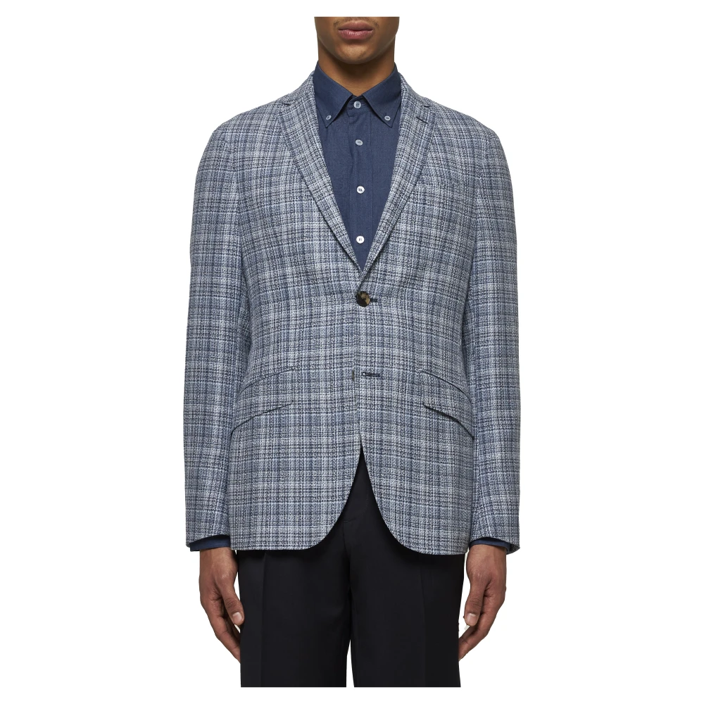 ETRO Blauwe Wol Katoenen Jas Blue Heren