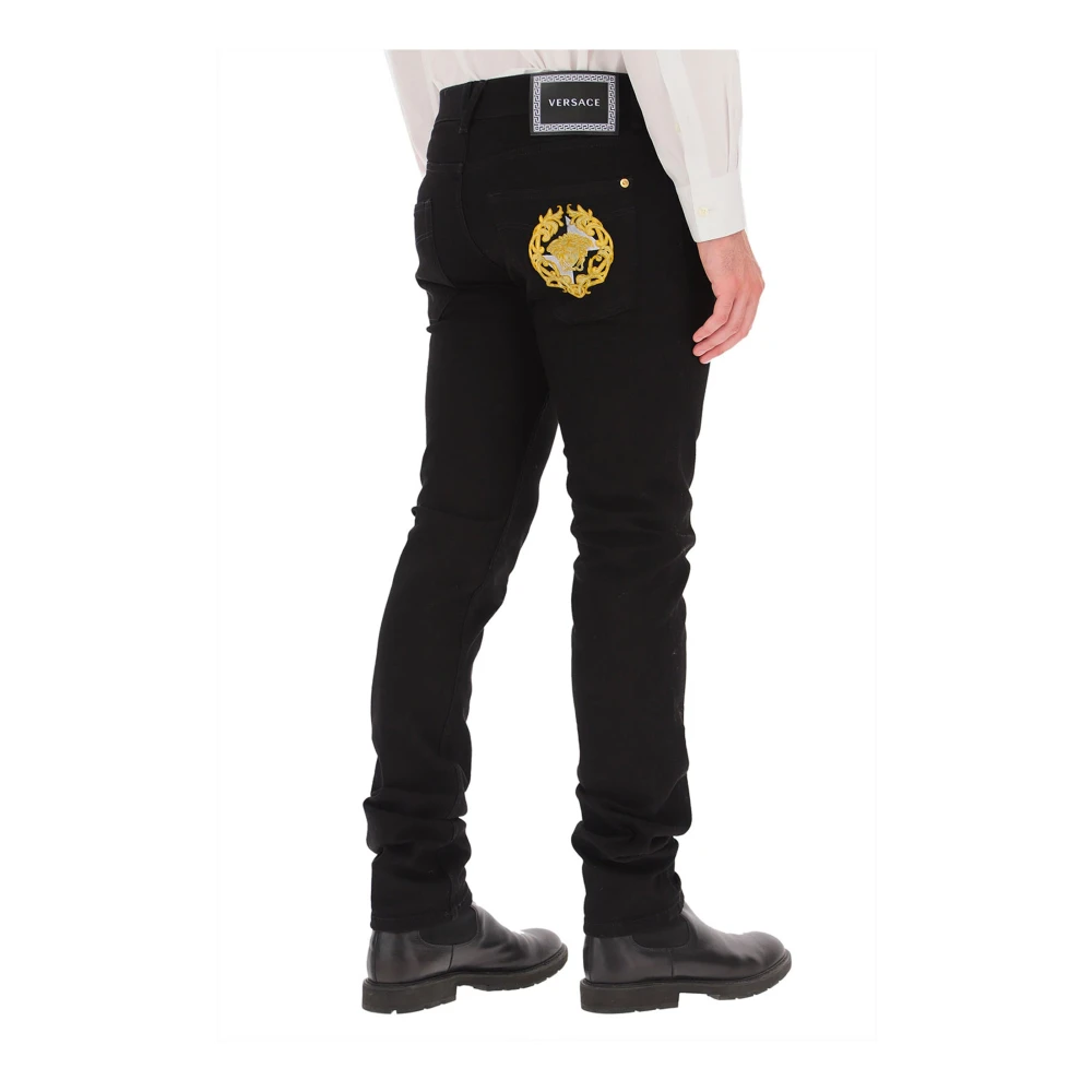 Versace Stijlvolle zwarte denim jeans voor heren Black Heren
