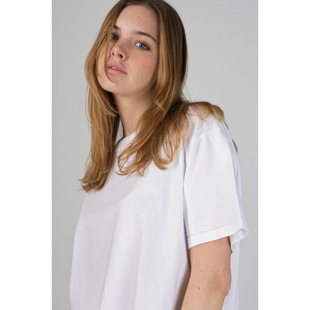 American vintage Klassieke Witte Crewneck Tee voor Vrouwen White Dames