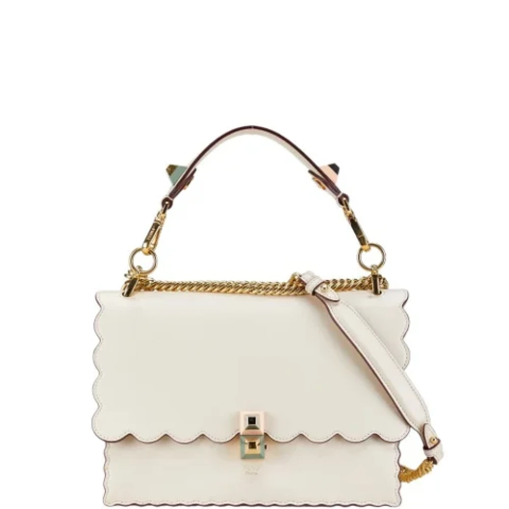 Fendi Vintage Pre-owned Leather fendi-bags Beige Dames