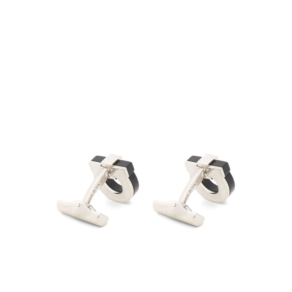 Salvatore Ferragamo Gancini Plaque Zilverkleurige Sieraden Gray Heren