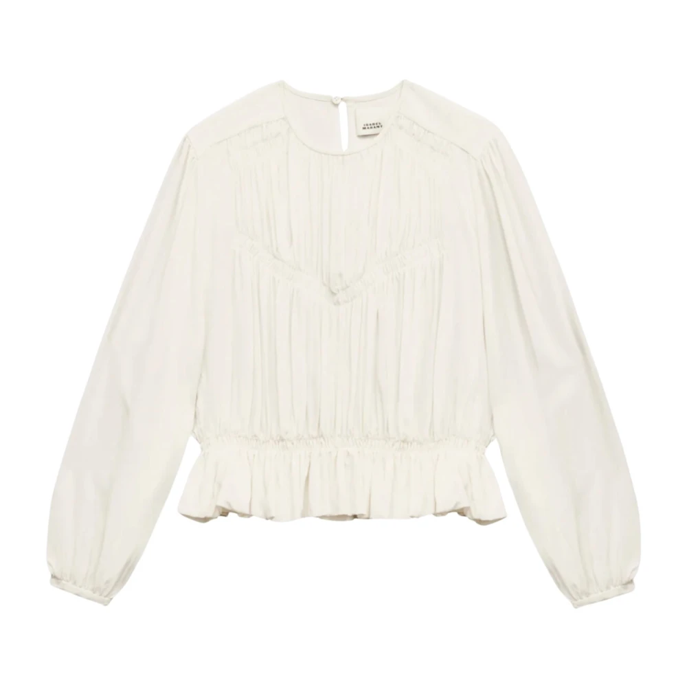 Isabel marant Gegroepeerde Crêpe de Chine Blouse Top Beige Heren