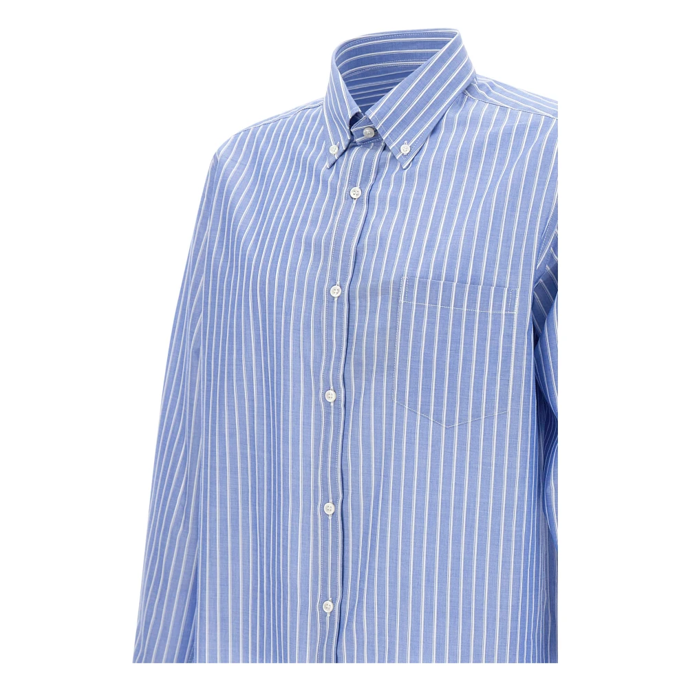 PAUL & SHARK Blauw Gestreept Katoenen Poplin Overhemd Blue Heren