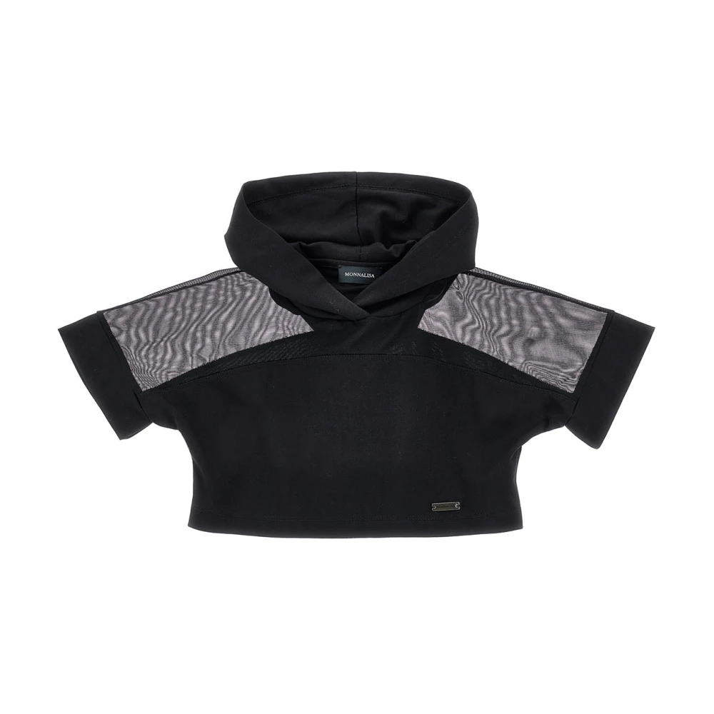 Monnalisa Girls Black Viscose Sweatshirt - Kids Sweatshirts - 10 Y - Kids