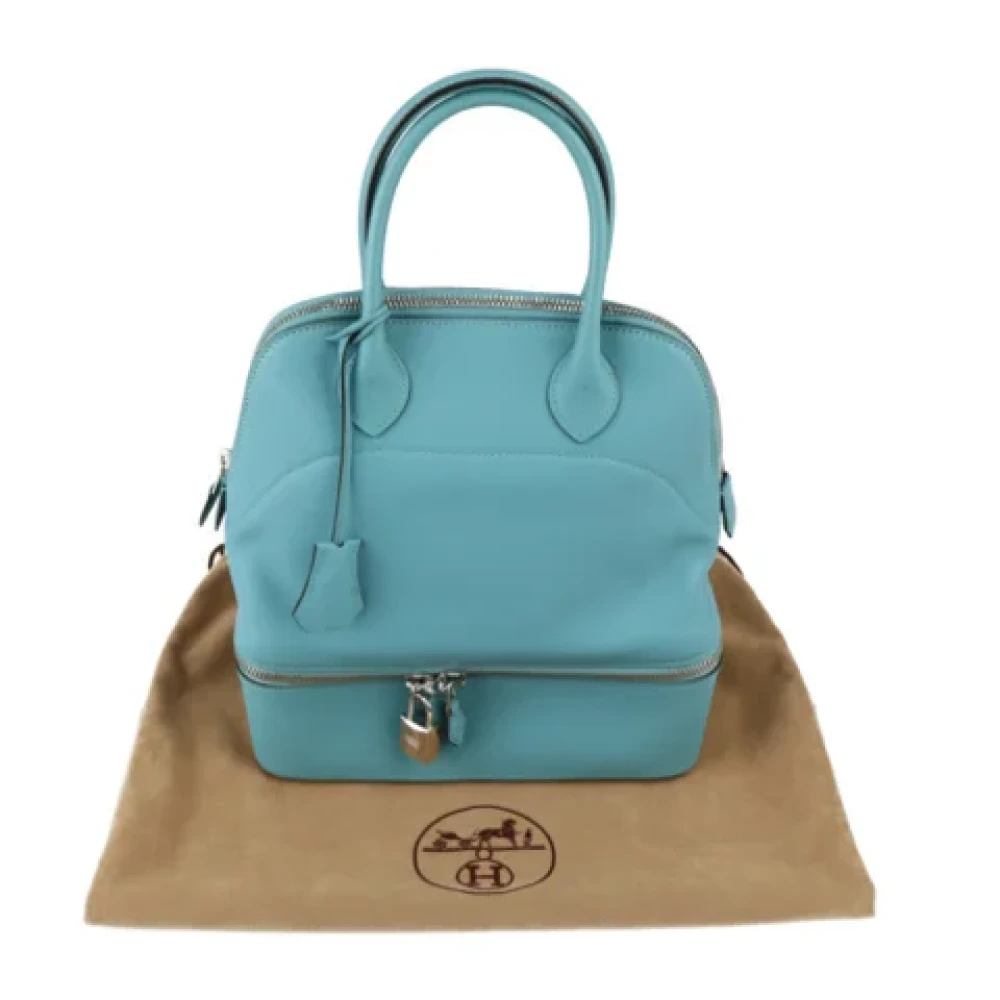 Hermès Vintage Pre-owned Leather handbags Blue Dames