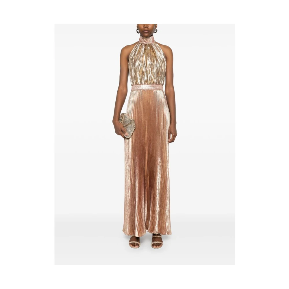 L'idée Gouden Metallic Halterjurk Yellow Dames