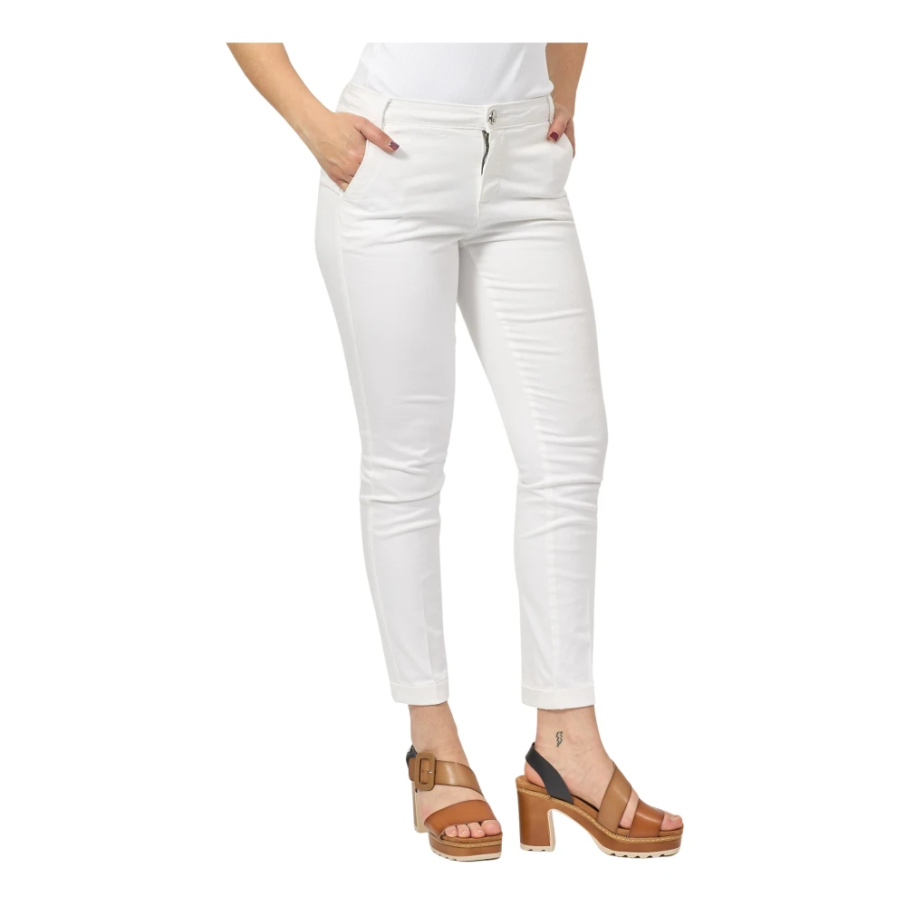 Fracomina Witte Carrot Mom Fit Broek White Dames