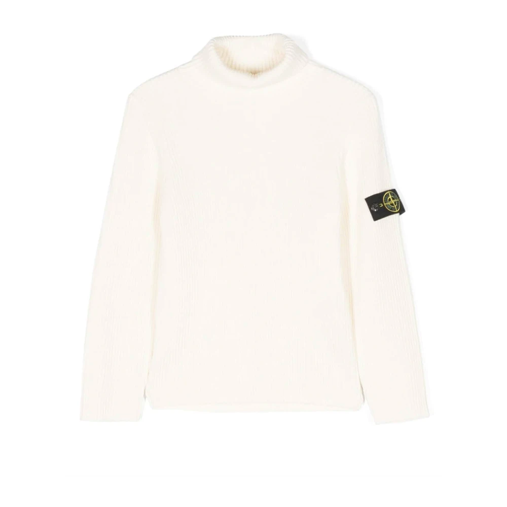 Stone Island Boys White Turtleneck Jumper - Kids Knitwear - 8 Y - Kids