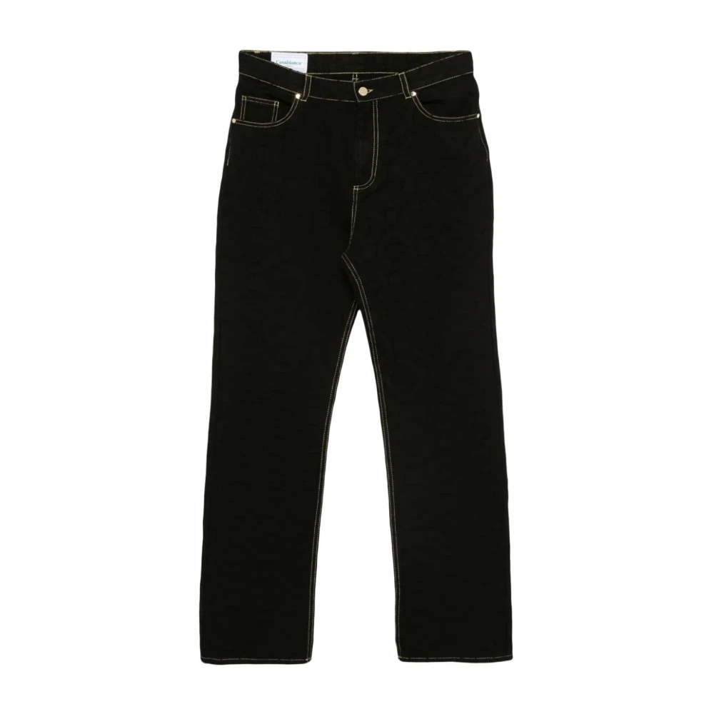 Casablanca Jacquard logo zwarte denim jeans Black Heren