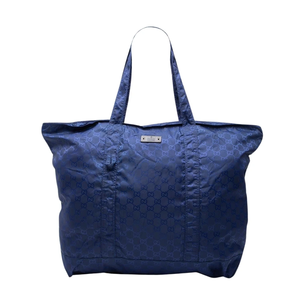 Gucci Vintage Women's Blue Pre-Owned Gg Monogram Tote Bag