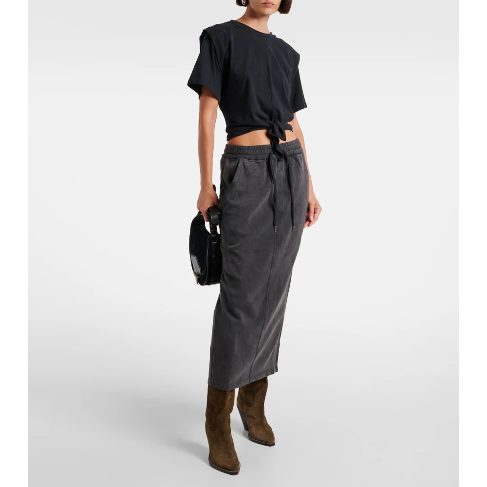 Isabel Marant Étoile Noreen Rok Elegant Beige Katoen Black Dames