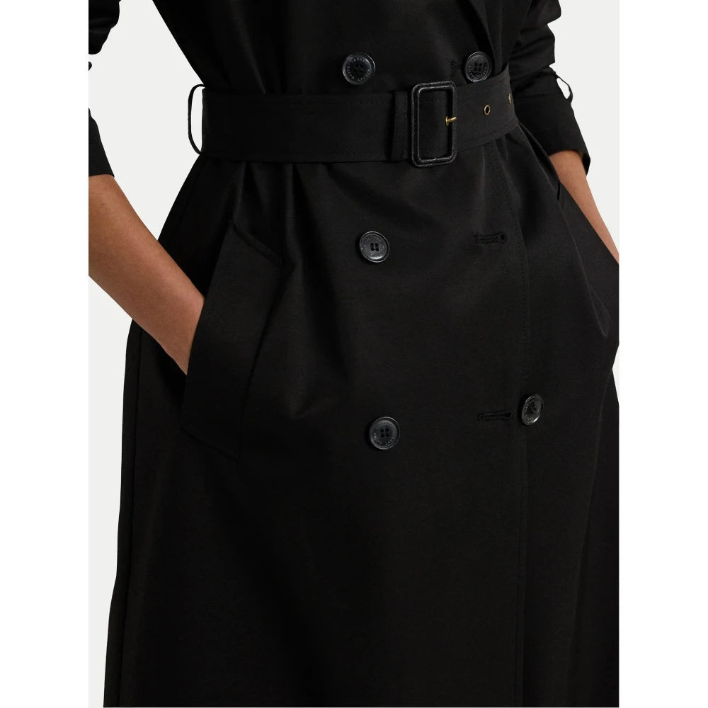 Ralph Lauren Double Breasted Trenchcoat Black Dames