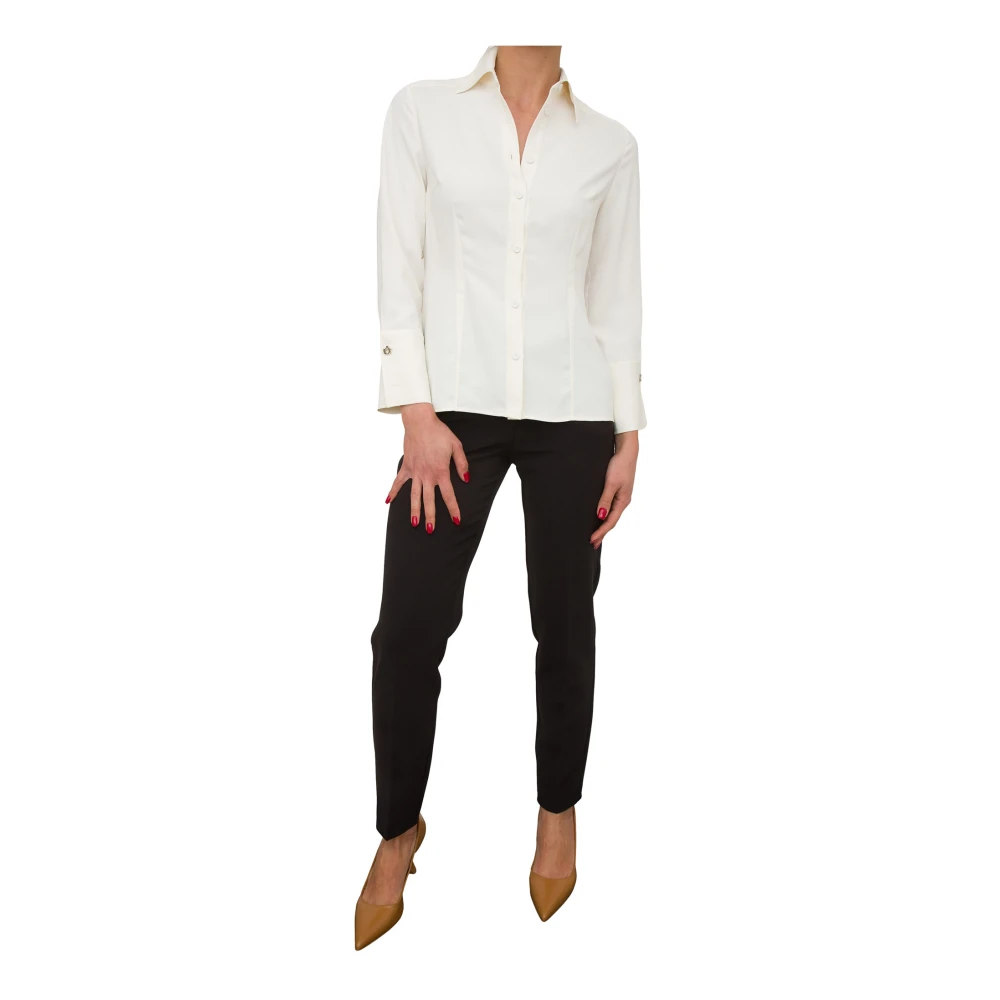 Nenette Lange Mouw Ivoor Fluid Blouse White Dames