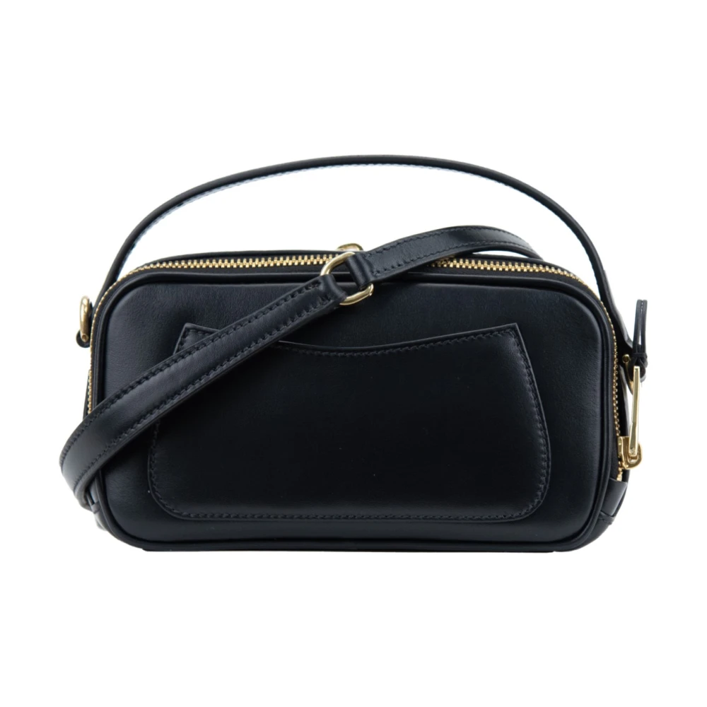 Miu Leren schoudertas met gouden versieringen Black Dames