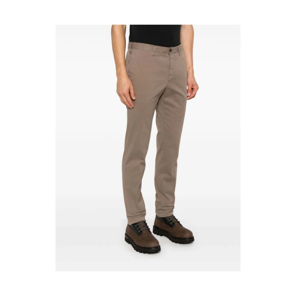 Incotex Beige Katoenen Twill Tapered Leg Broek Beige Heren