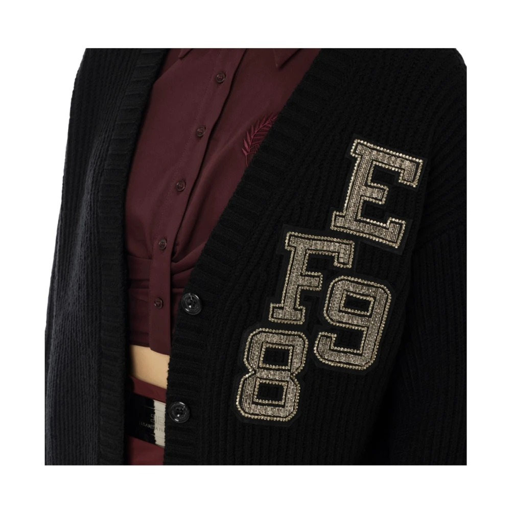 Elisabetta Franchi Stijlvolle Gebreide Top Black Dames