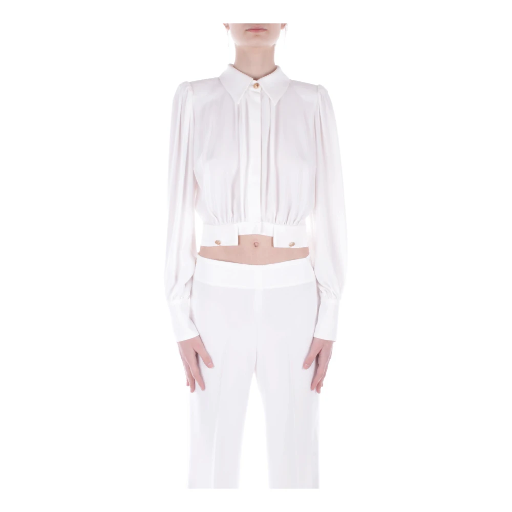 Elisabetta Franchi Ivory Button-Up Shirt White Dames