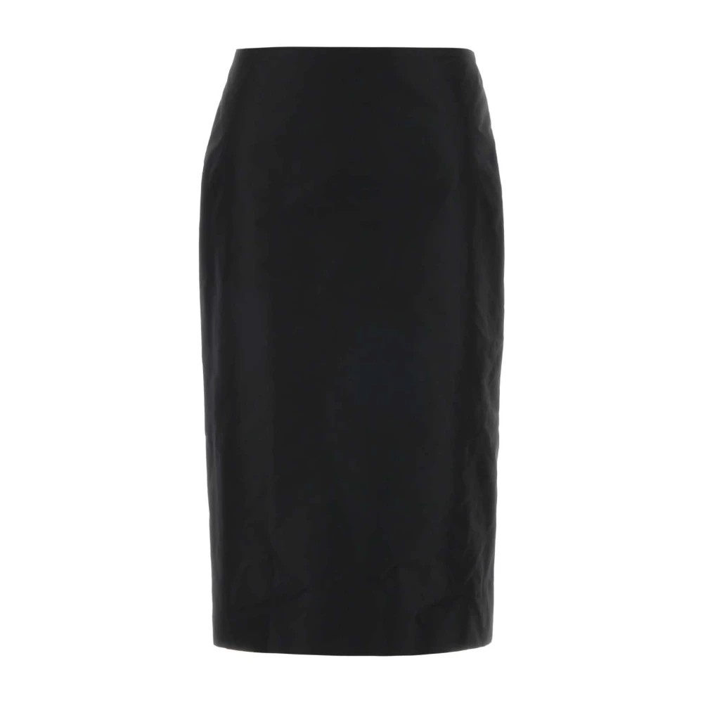 Jil Sander Women's Black Pencil Skirts, L, Technical Faille Skirt