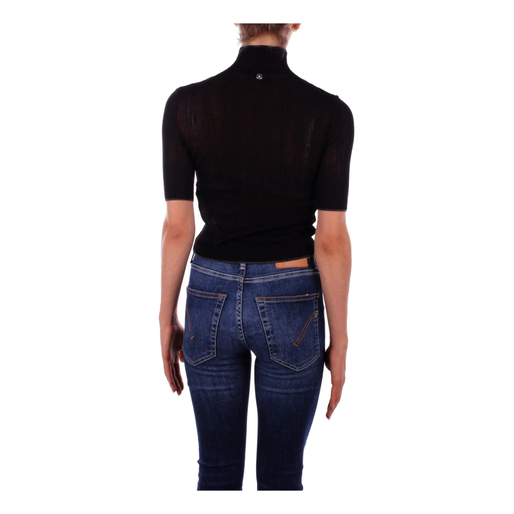 Liu Jo Zwarte Sweater 1 Logo Zijkant Black Dames