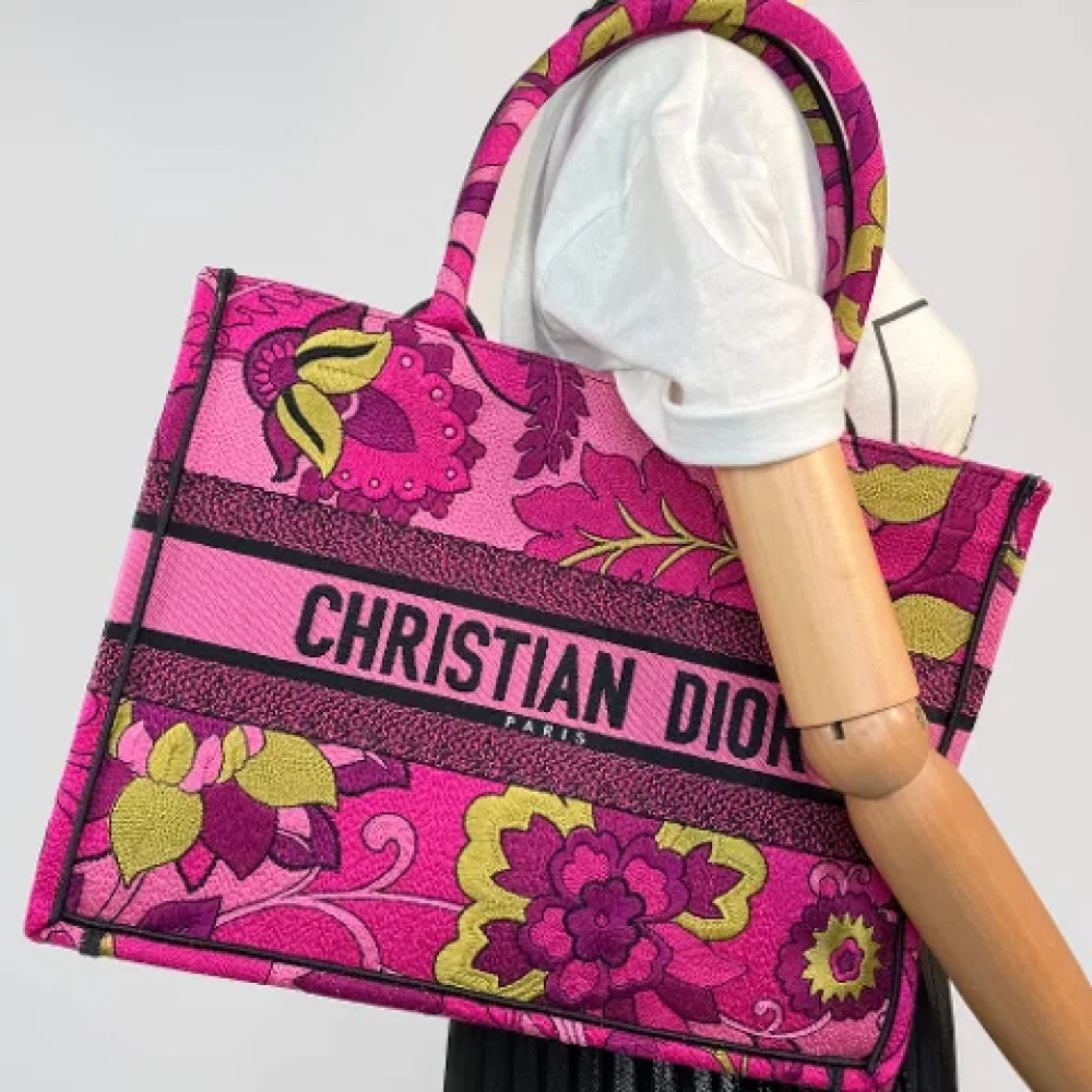 Dior Vintage Pre-owned Canvas handbags Pink Dames