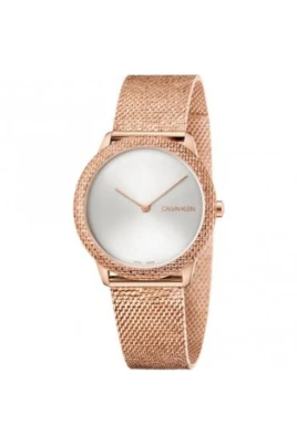 Minimalistisk Quartz Klocka - Vit Urtavla, Roséguldfärgad