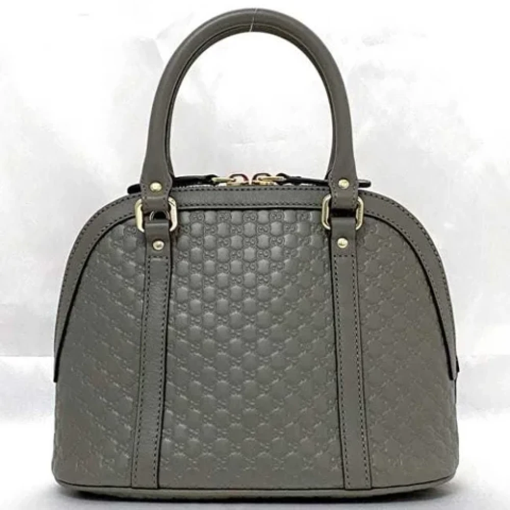 Gucci Vintage Pre-owned Leather gucci-bags Gray Dames