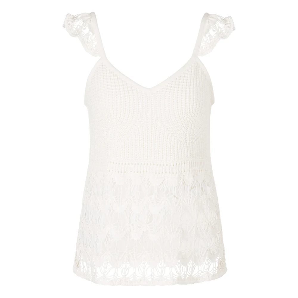 Marc Cain Gebreide Tanktop Rethink Together White Dames