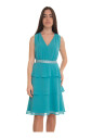 robe-mini-en-georgette-col-v