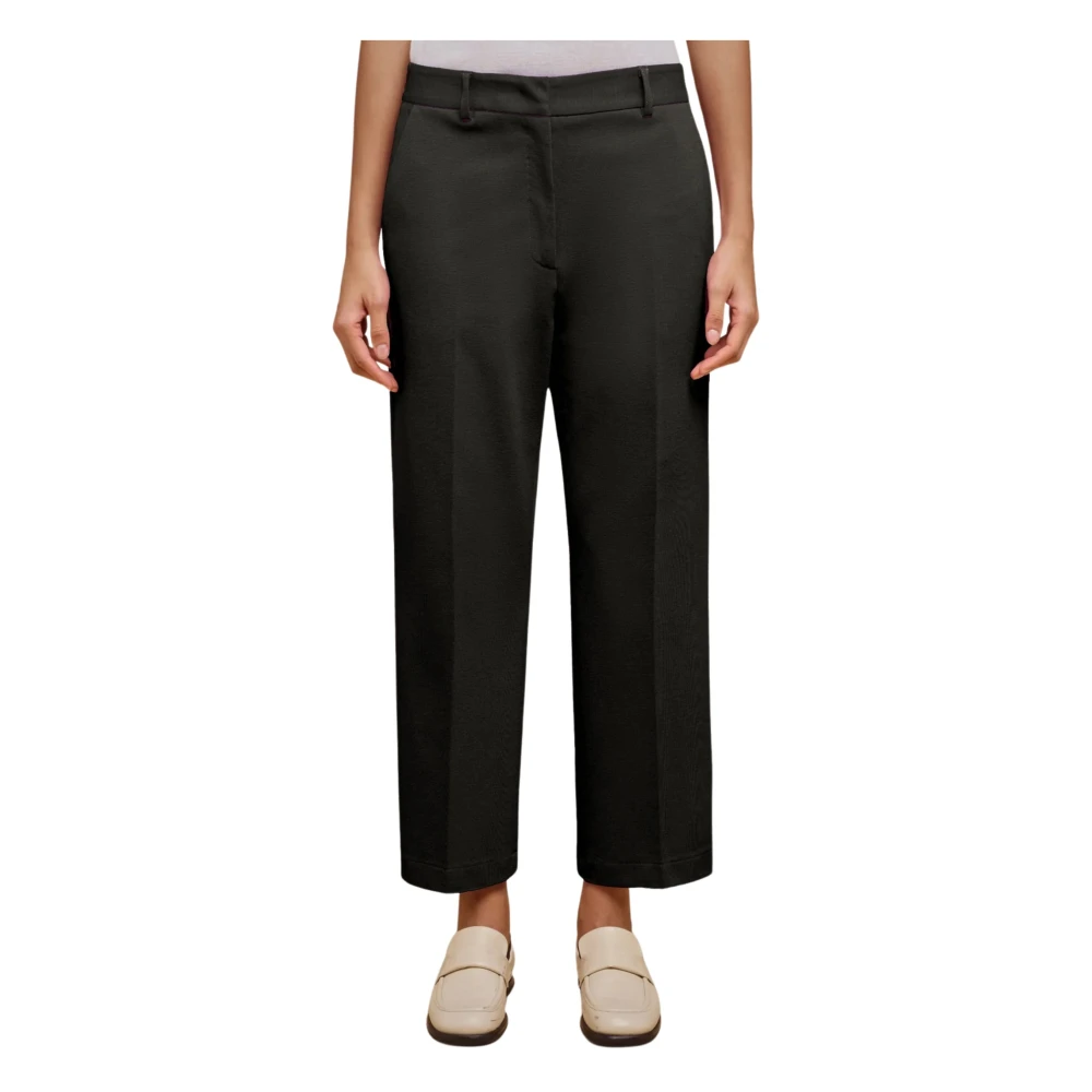 Liviana Conti Zwarte broek met rechte pijpen Black Dames