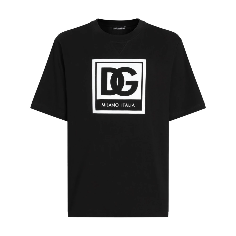 Dolce & Gabbana Zwarte Crew Neck T-shirts en Polos Black Heren