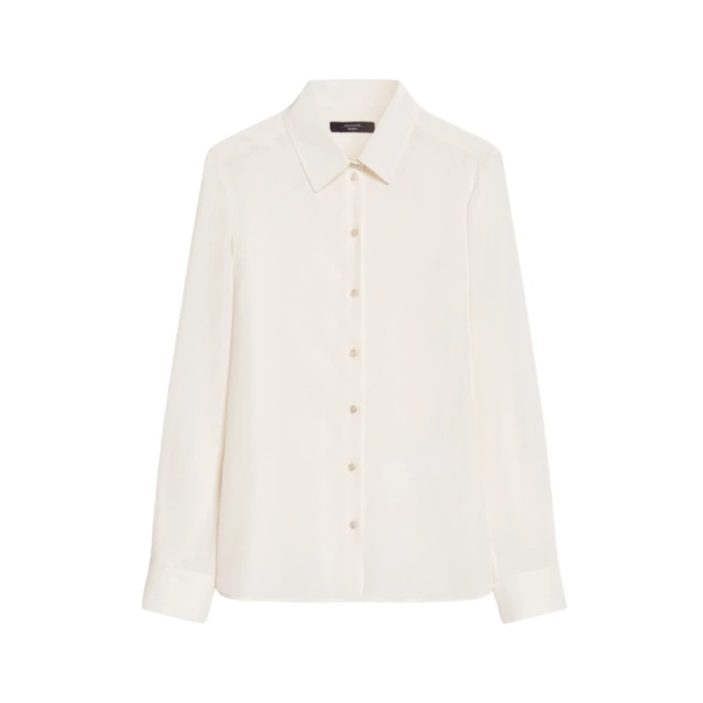 Max Mara Weekend Silke Crêpe de Chine Klassisk Skjorta White, Dam