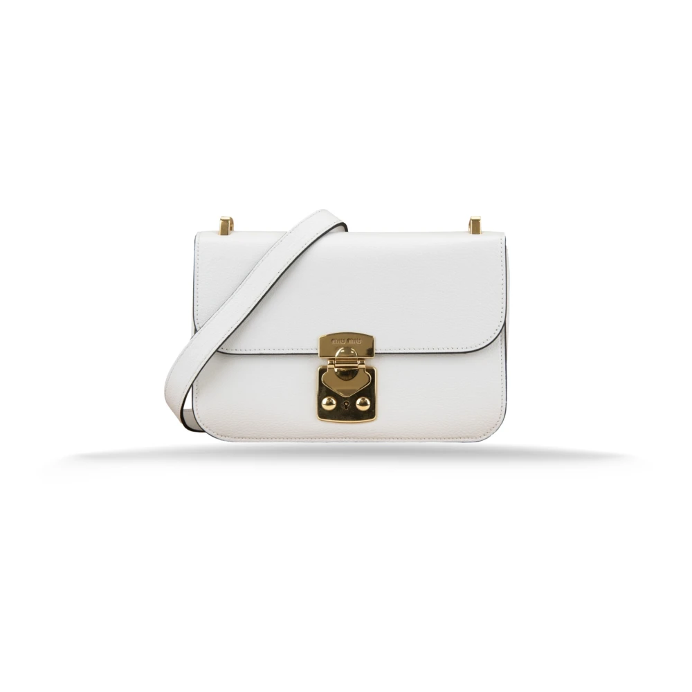 Miu Leren Dames Schoudertas Snap Sluiting White Dames