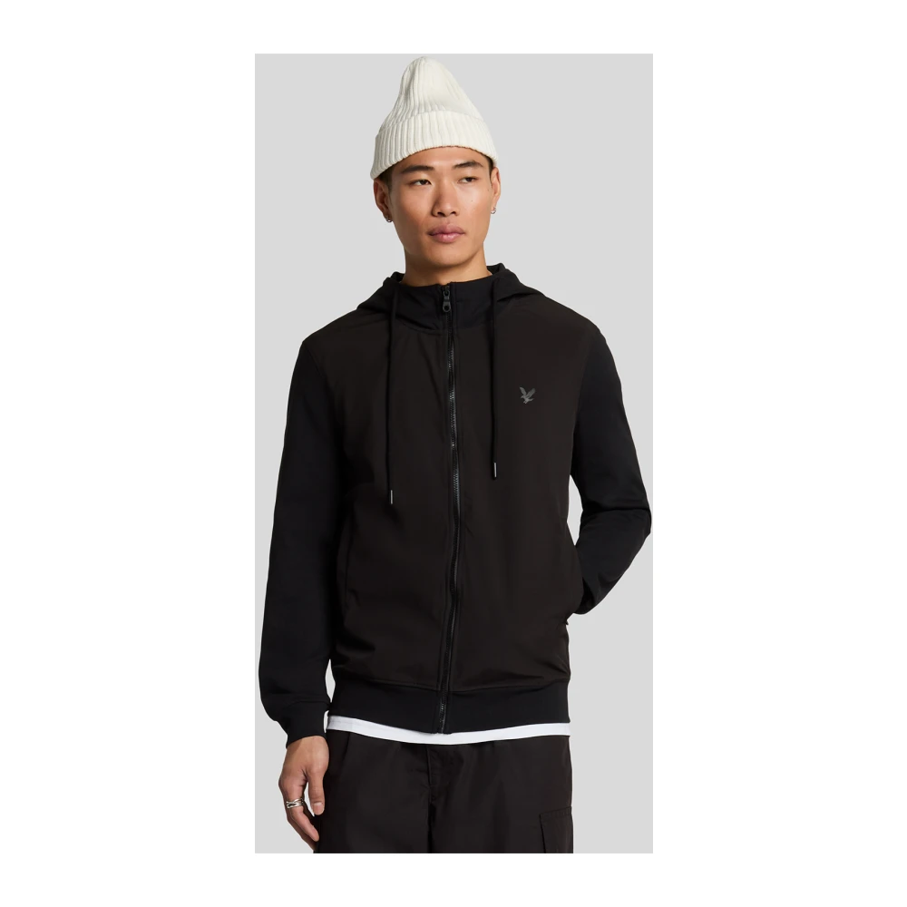 Lyle & Scott Middenlaag Softshell Hybrid Rits Door Hoodie Gray Heren