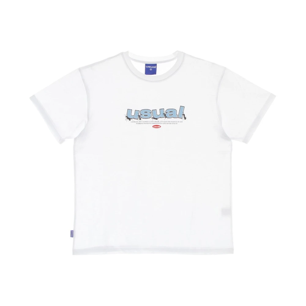 Usual Witte Heren Tee Korte Mouw T-shirt White Heren