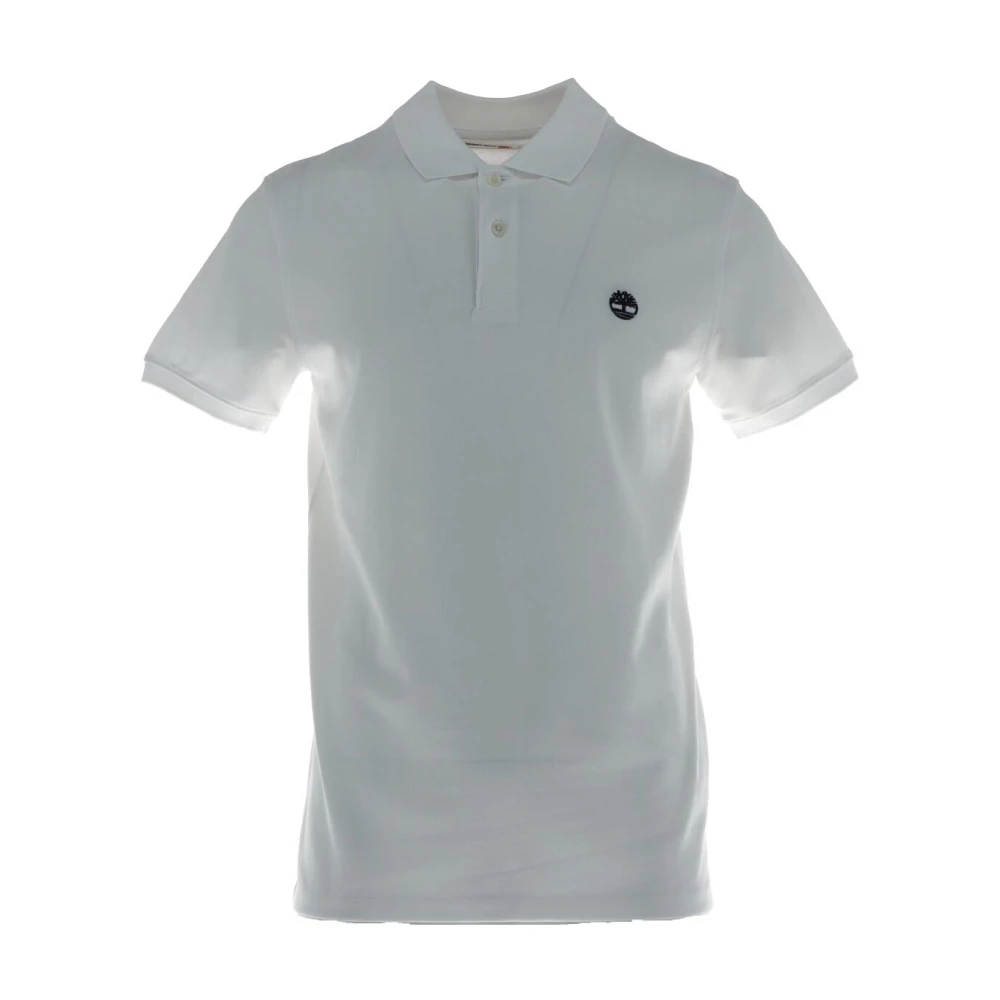 Timberland , Polo Shirts, Male, White, Xl, Short Sleeve Cotton Polo Shirt