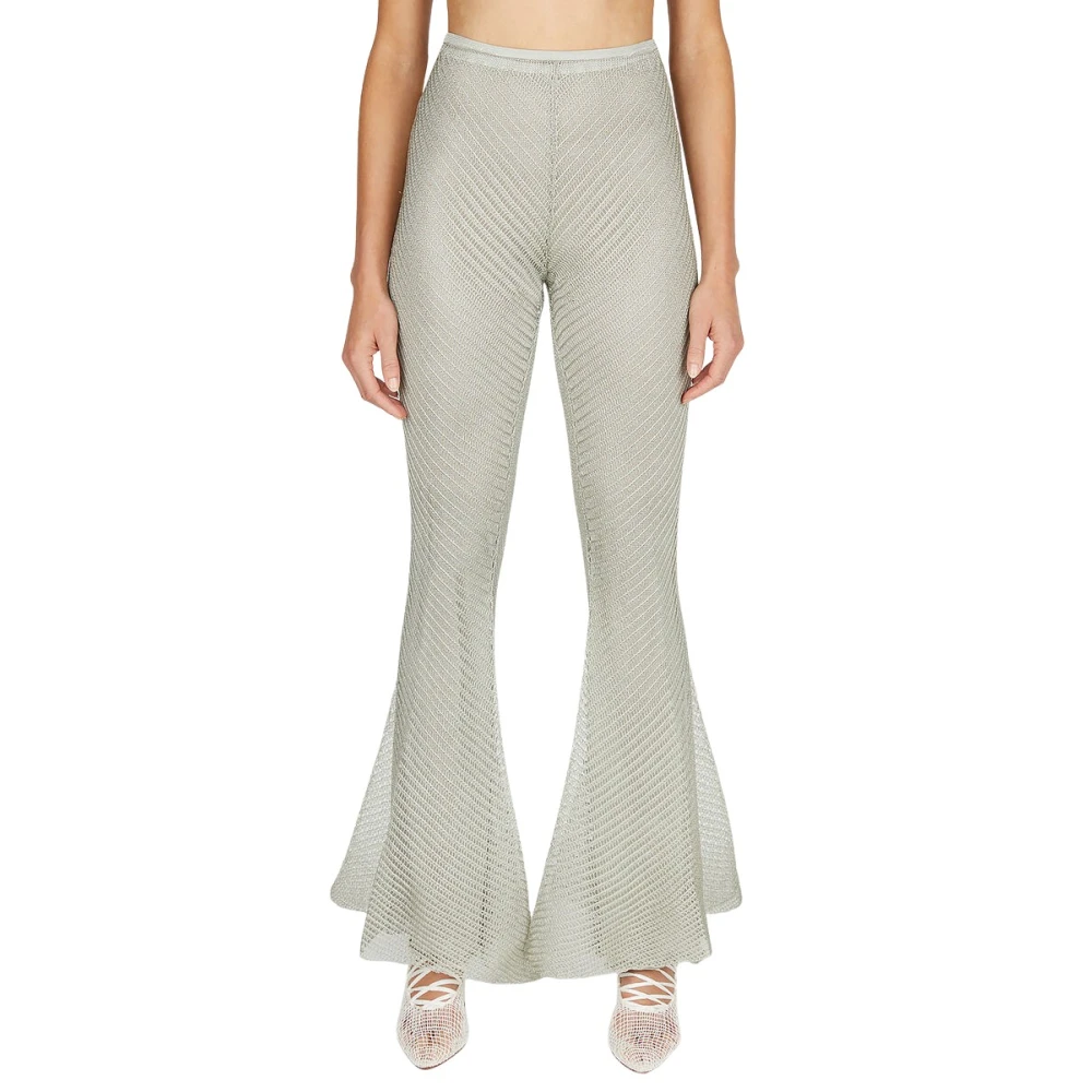Isa Boulder Women's Gray Wide Trousers, Xs, Moire Flared Trousers