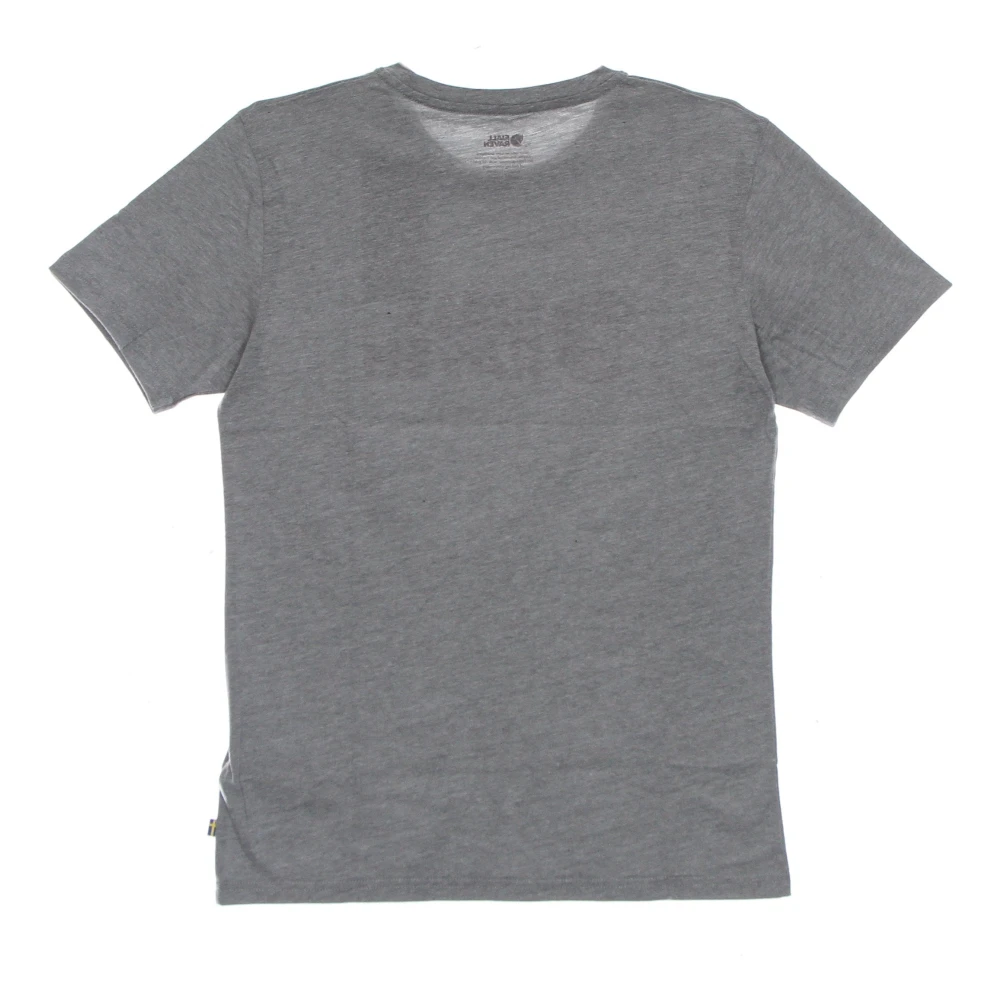 Fjällräven Grijze Melange Logo T-shirt voor mannen Gray Heren