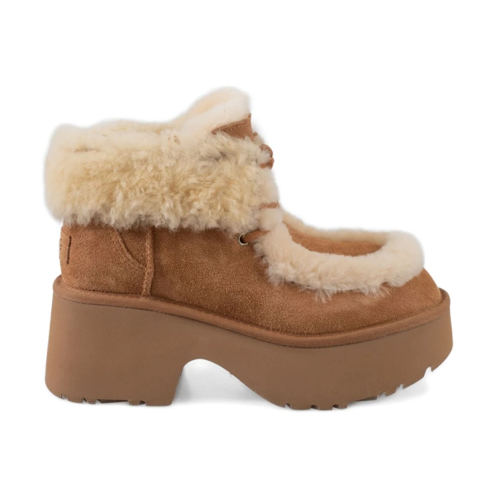 Ugg Brown Silk Nylon Winter Boots - Female - Winter Boots - 7 Uk - Shoes
